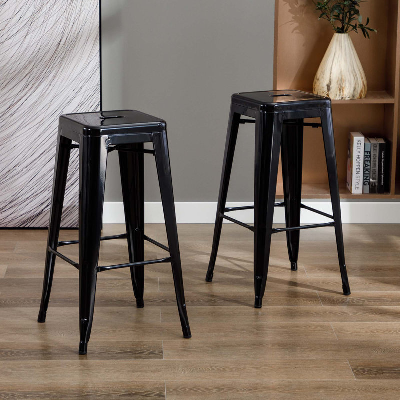 Akhila Stainless Steel Outdoor Stool, Silver