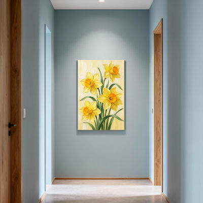 Jonquilles jaunes sur fond crème