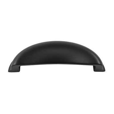 Fuller Collection Cup Pull - 3-3/4" Center to Center Cabinet Pull Matte Black - Traditional Hardware for Drawers & Cabinets
