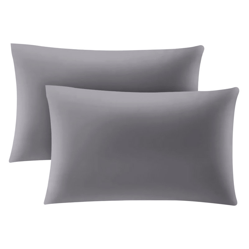 Macklan Microfibre Brushed Pillowcase - Set of 2, Grey