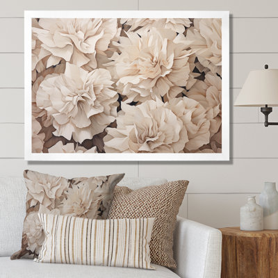 Arrangement d'œillets beige III sur toile