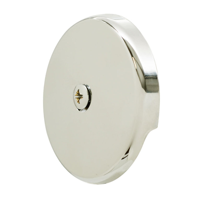 3-1/8" One-Hole Bathtub Overflow Faceplate and Screw, Polished Nickel