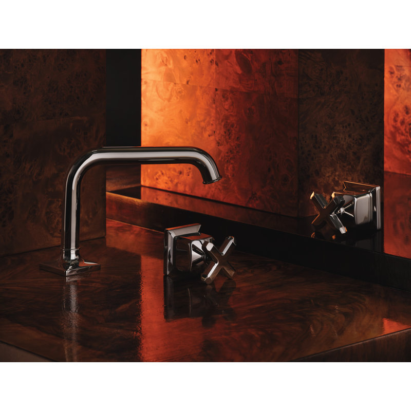 Apothecary Widespread Faucet, Polished Chrome, Cross