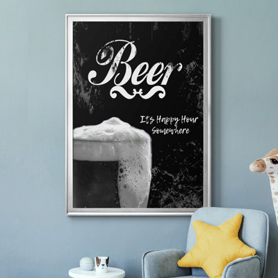 Bière - art textuel sur toile encadré