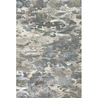 Weathered Damask Panel II by June Erica Vess - Wrapped Canvas Print