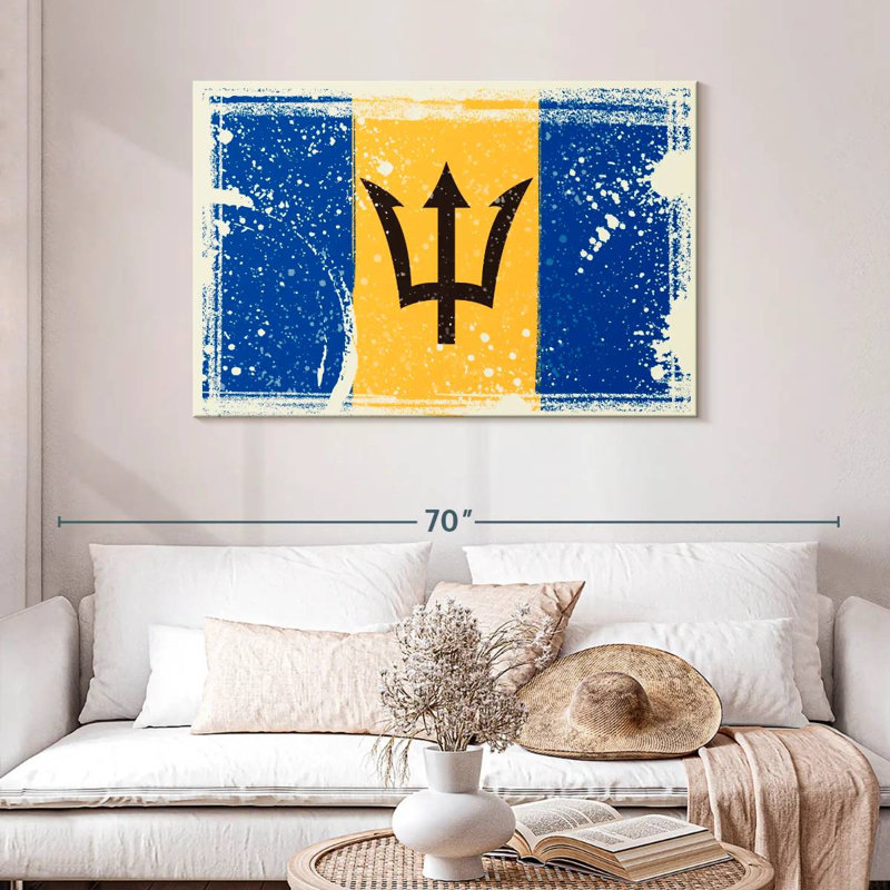 Borges Splattered Barbados Flag, 30" H x 45" W