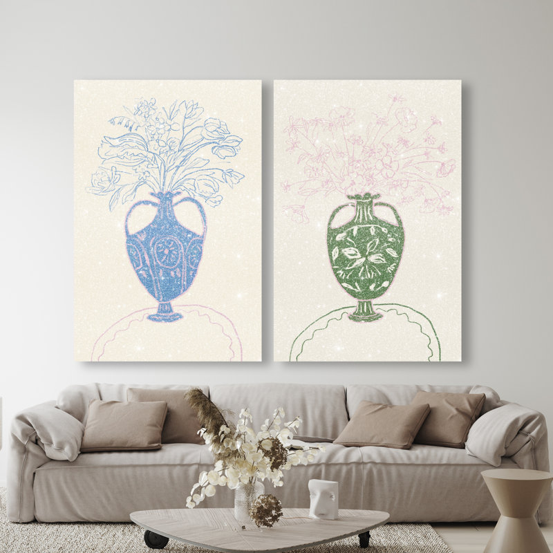 Flower Sutdio Set Set by Oliver Gal, 54" H x 36" W, Gallery Wrapped