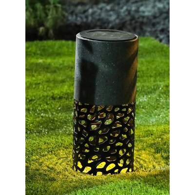 Gray Low Voltage Solar Powered Integrated LED Metal Bollard Light -  Luxen Home, WHSL1047