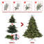 Arbre de Noël vert pré-éclairé avec branches mixtes en PE / PVC, lumières, base en métal pliable-1375794451