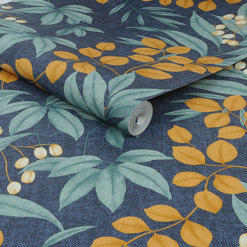 Superfresco Easy Spring 2024 Double Roll, Navy Blue/Ochre