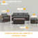 Sofa Seating Group with Storage and Ottomans