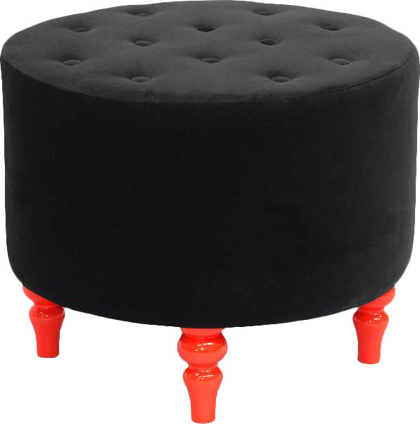 Gondola 55cm Wide Tufted Round Cocktail Ottoman, Red