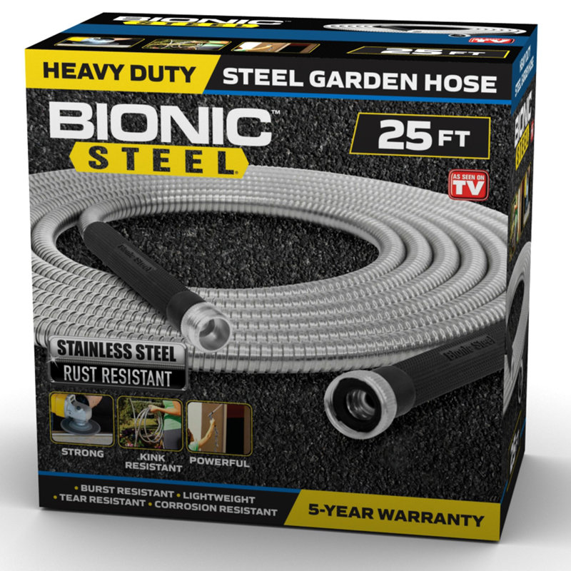 Boyau de jardin en acier inoxydable Bionic, 25 pi