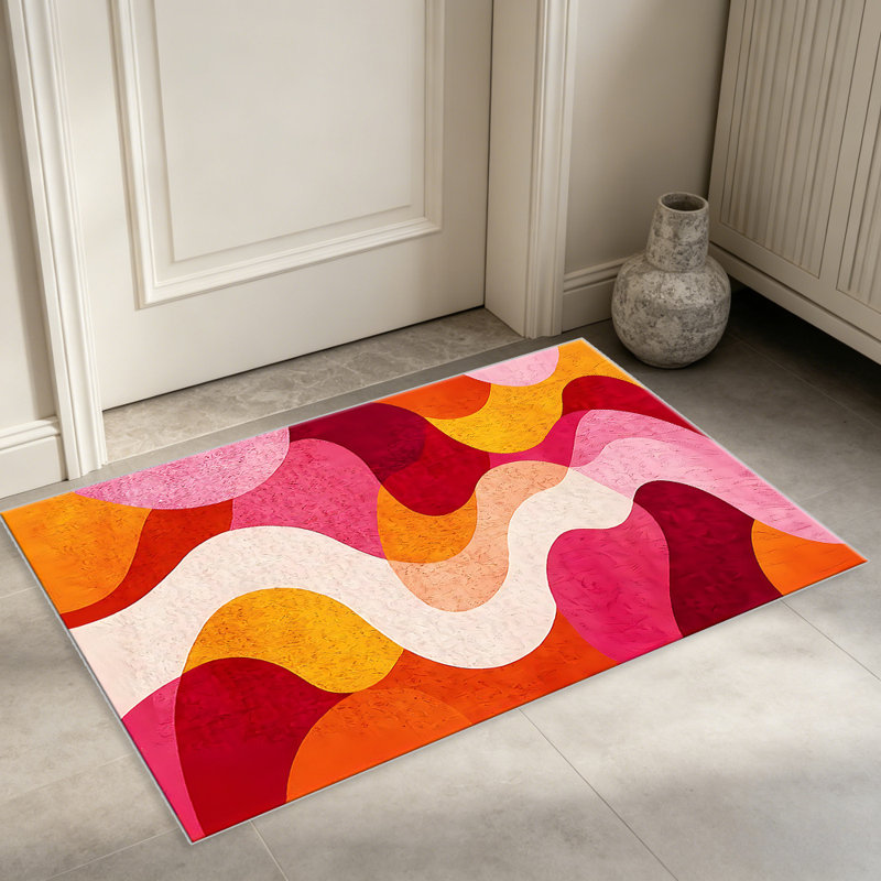 Sunset Wave Abstract   area rugs for Living Room, Soft and Comfortable, Suitable for all seasons, easy to maintain, machine washable Indoor floor mat, Under Table Farmhouse suitable for Bedroom, Dining Room, Study,  Balcony, Home Decor Patio