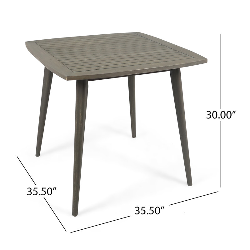 Table de salle à manger d'extérieur Foxborough, Gris