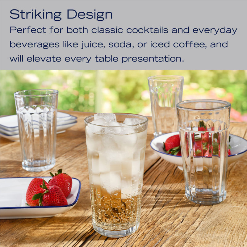 Mikasa Mable Highball Glass Set, 16 Ounce