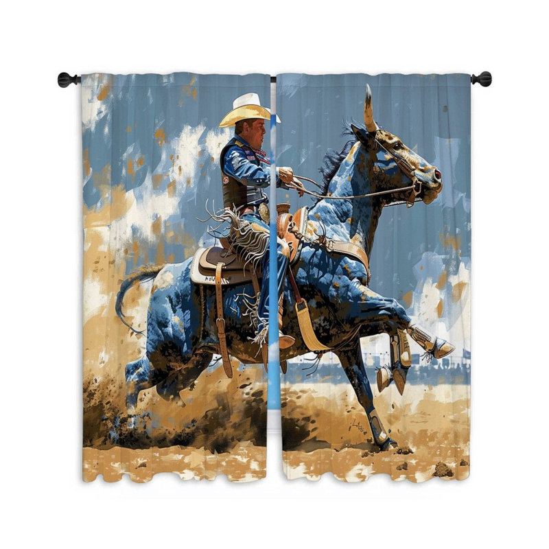 Paire de rideaux obscurcissant en polyester Rodeo Sports, L 40 po x L 84 po