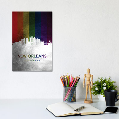 New Orleans Louisiana Spectrum Skyline by Adrian Baldovino - Wrapped Canvas Print