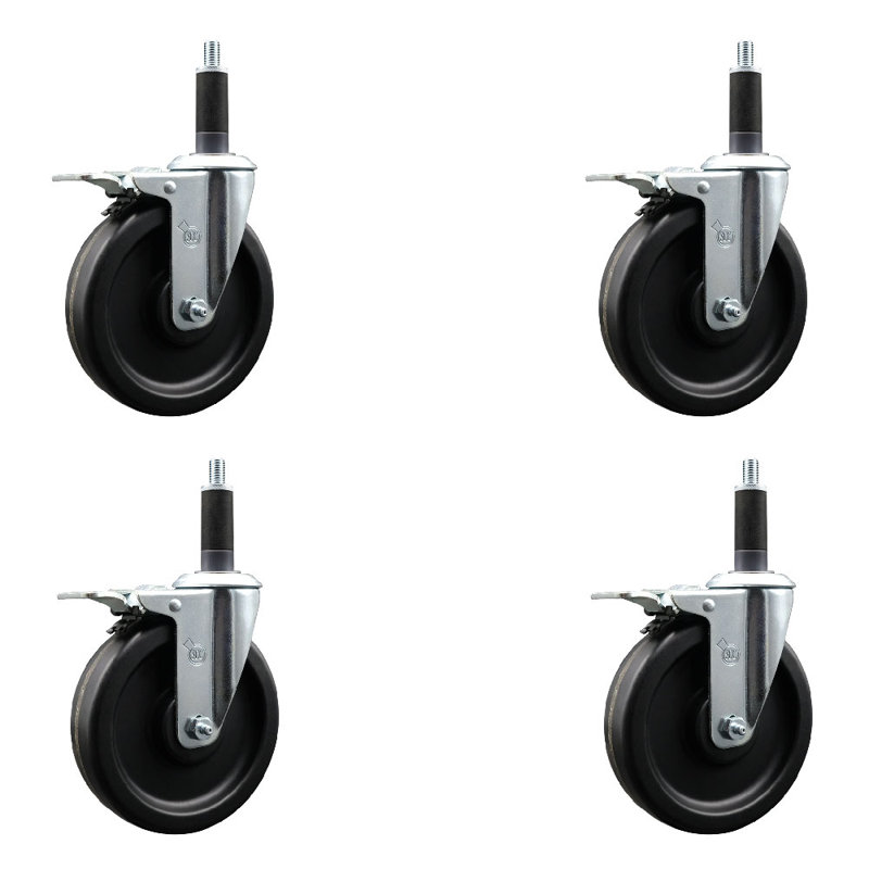 Jeu de roulettes extensibles pivotantes 6 po 1 po