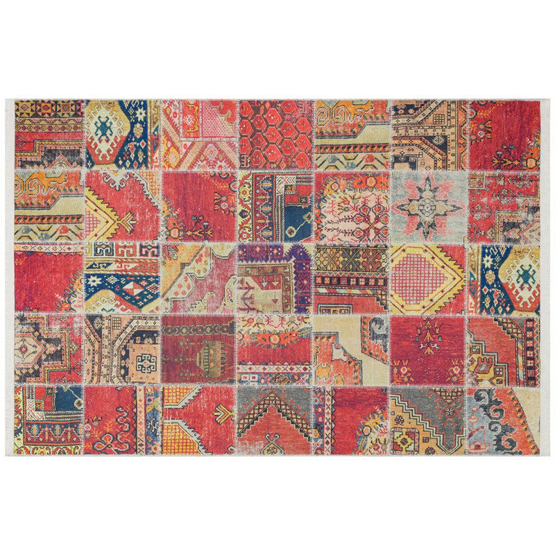 Tapis intérieur / extérieur en coton Runo, Rectangle 2 pi 7 po x 4 pi 11 po