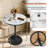 Pedestal Bar Table Round Sintered Stone Bistro Pub Table Leisure Cocktail Table For Bar, 30 Inch