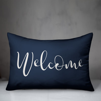 Textual Outdoor Reversible Throw Pillow