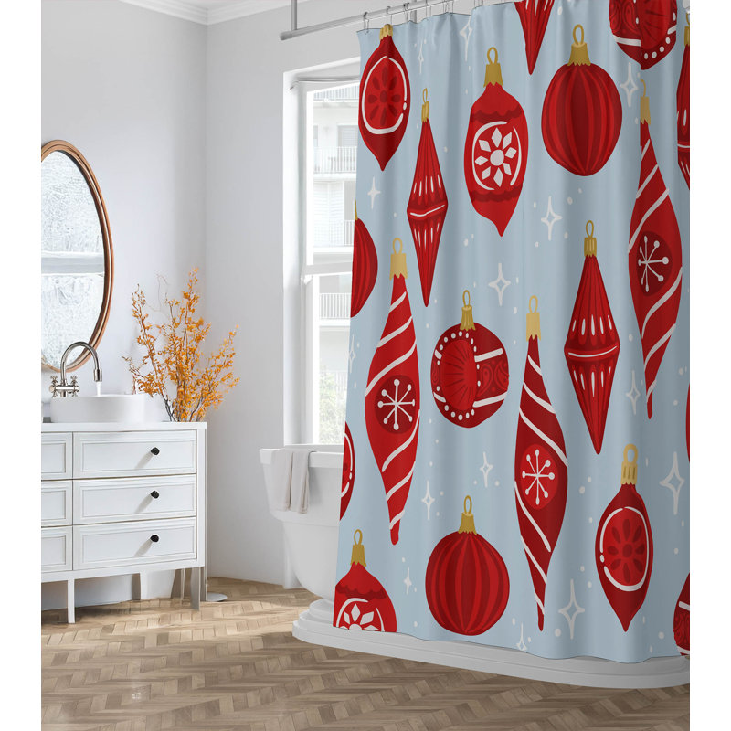 Rideau de douche ultraléger Ornaments, Argent / bleu
