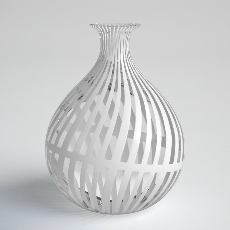 Agatha Handmade Glass Table Vase, 8.25" H x 6" W x 6" D
