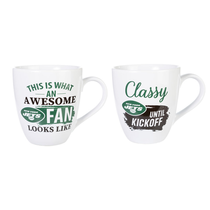 Ensemble de 2 tasses à café NFL, Jets de New York