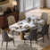 7-Piece Modern Dining Room Sets (71" Dining Table + 6 Chairs) Pre-Assembly, Sintered Stone Tabletop Kitchen Dining Table Set with 6 PU Upholstered Chairs