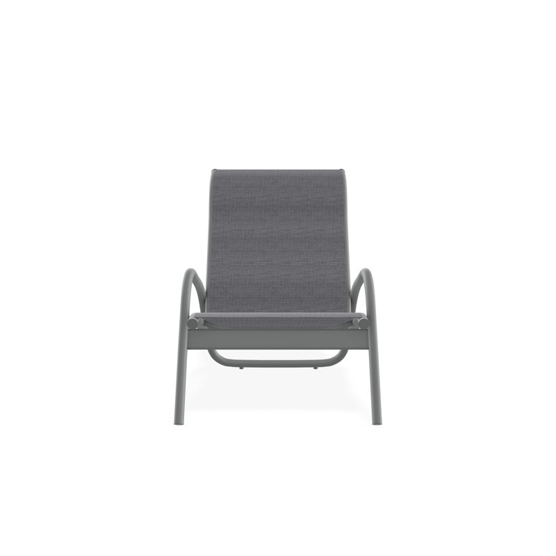 Chaise longue de jardin empilable en aluminium Gardenella, Graphite, Étain Augustine