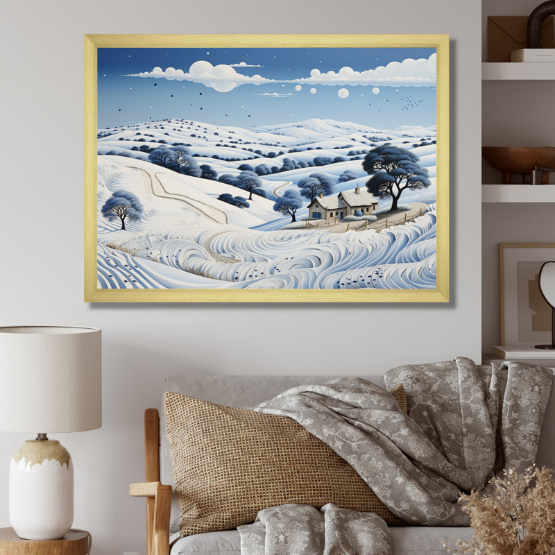 «Snow Winters Solitude I» sur toile, H 24 po x l 32 po x P 1 po, Cadre doré à une seule photo