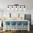5-Light Track Vanity Light, Ceiling Light, Ajustable Heads Track Light, Track Lighting Fixtures Ceiling With Clear Glass Shade, Modern Black Track Lighting For Kitchen, Living Room, Hallway(Bulbs Not Included)
