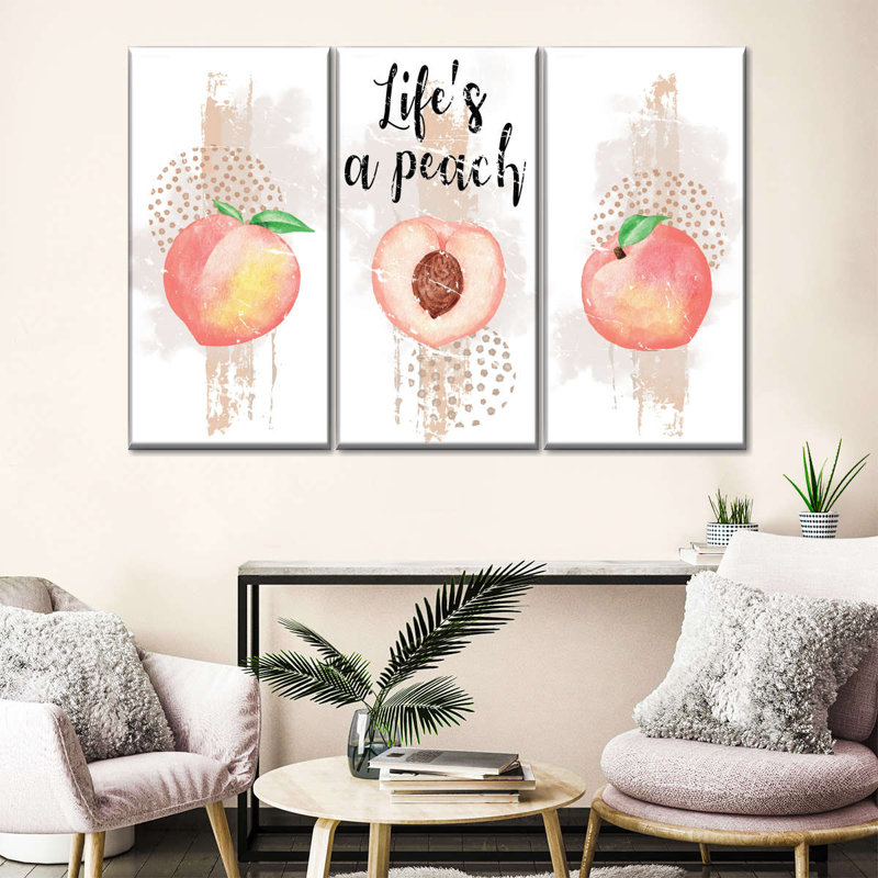 «Life's A Peach», reproduction sur toile, H 24 po x l 38 po x P 1,25 po