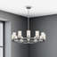 Lustre 12 lumières en acier inoxydable avec verre transparent-126026830-126026834