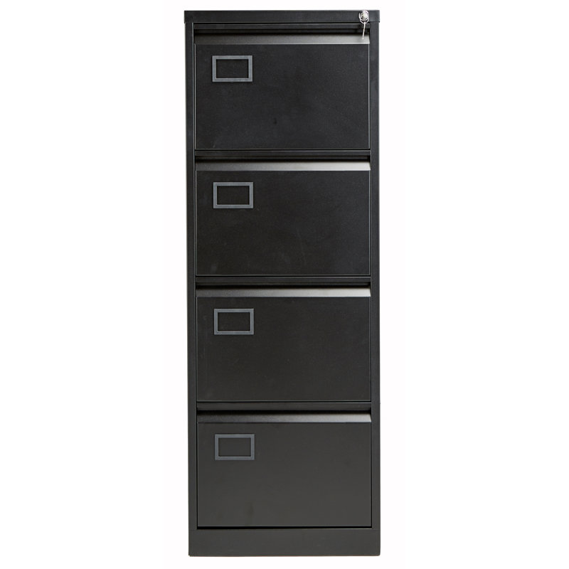 47cm Wide 4 -Drawer Steel File Cabinet, Black