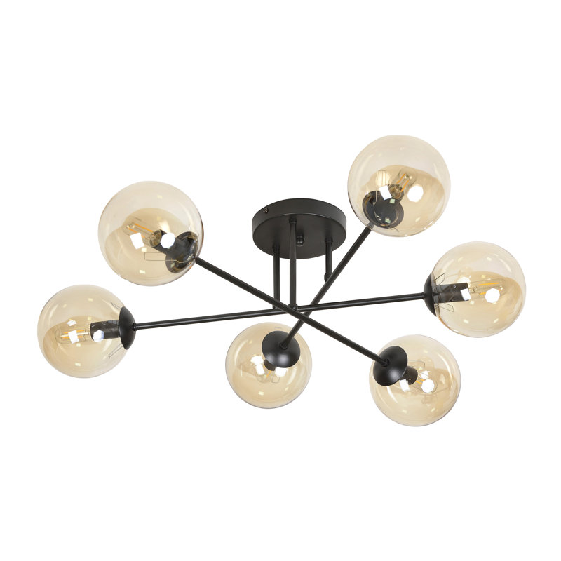 Cadesia Glass Semi Flush Mount, Amber