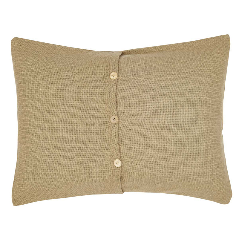 Tan Cotton Burlap Standard Sham with Button Closures
