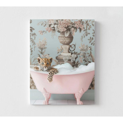 Reproduction d'art léopard: Illustration d'un bain moussant