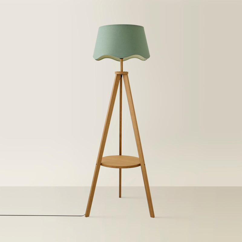 147cm Satin Tripod Floor Lamp, Green, No