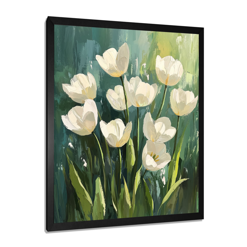 Nobile - Art mural sur toile florale, H 40 po x l 30 po, Noir, noir, noir, noir, Reproduction encadrée sans passe-partout