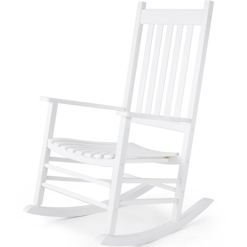 Solid Wood Rocking Chair, White