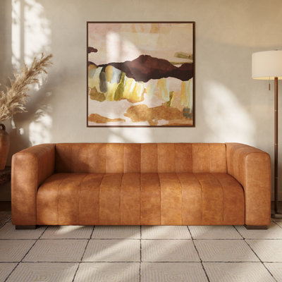 Canale Full-Grain Genuine Italian Leather Tufted Sofa