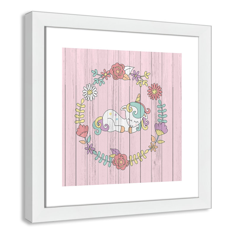 Décoration murale pour enfants, H 16 po x l 16 po x P 0,63 po, Cadre blanc