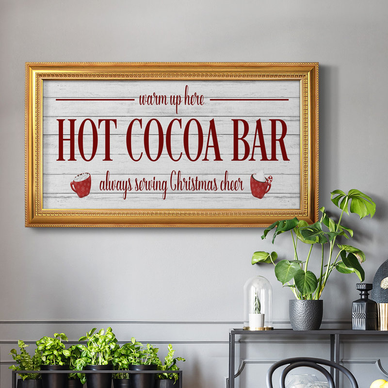 «Hot Cocoa Bar», reproduction d'un seul cadre photo sur toile, H 25 po x l 45 po x P 1 po