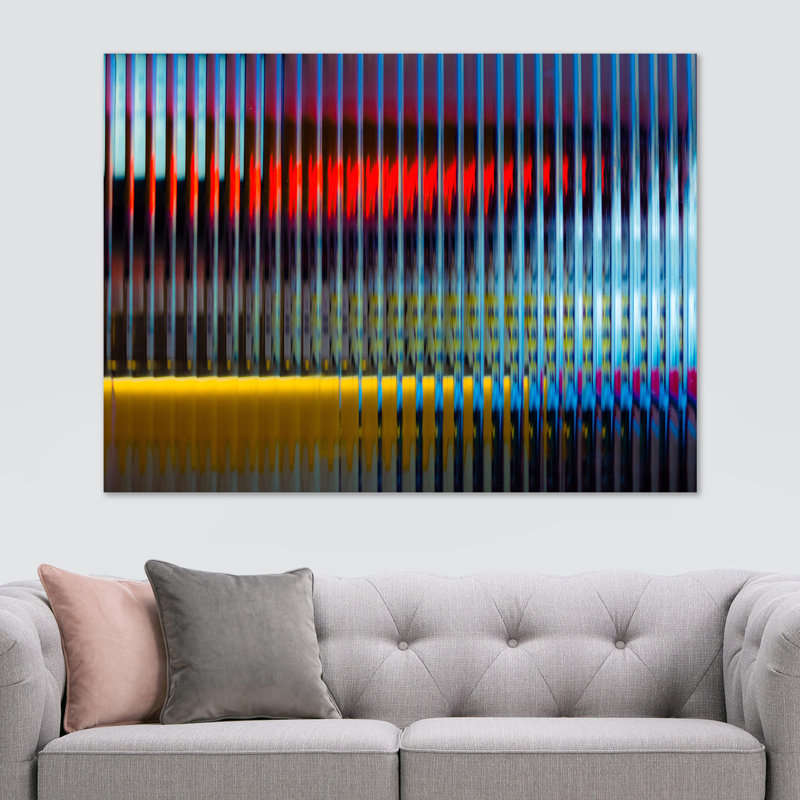 Abstract Red Yellow Blue Lines - Wrapped Canvas Print, 30.5cm H x 41cm W x 4cm D