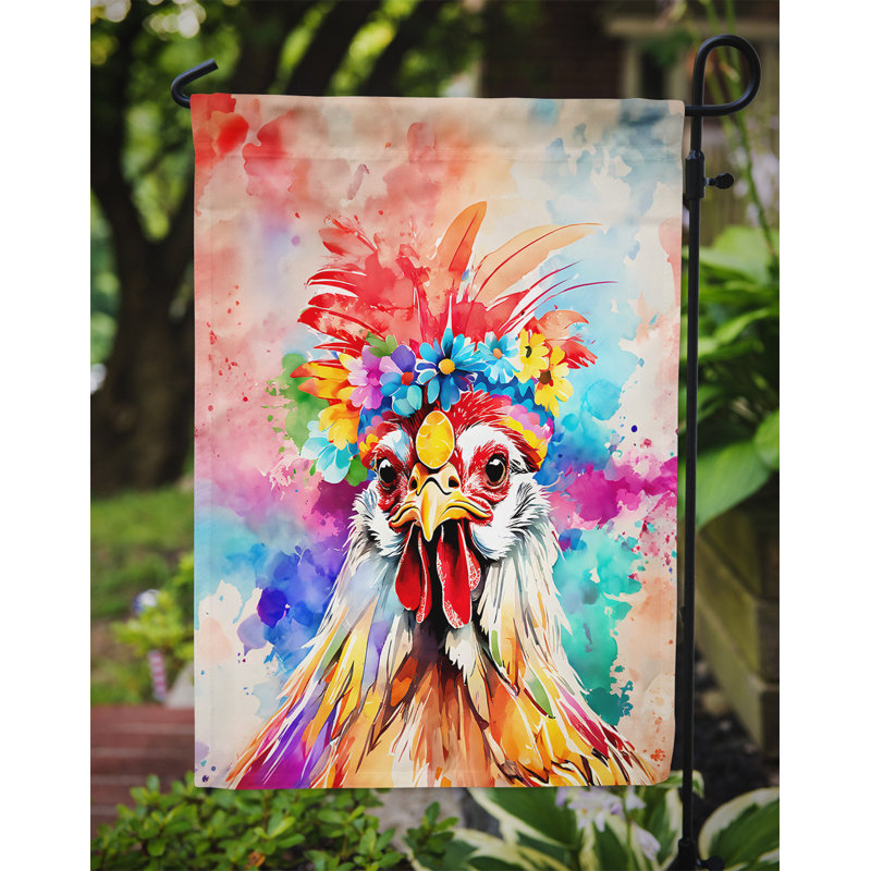 Drapeau de jardin hongrois avec coq polonais