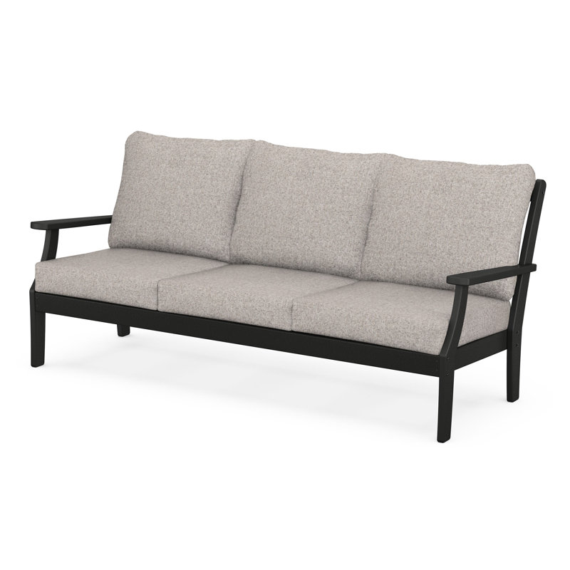 Braxton Deep Seating Sofa, Black, Cast Ash