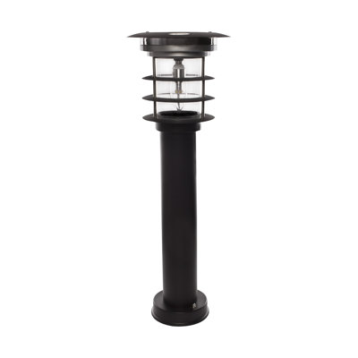 Borne d'éclairage noire en acier inoxydable avec ancrage EZ