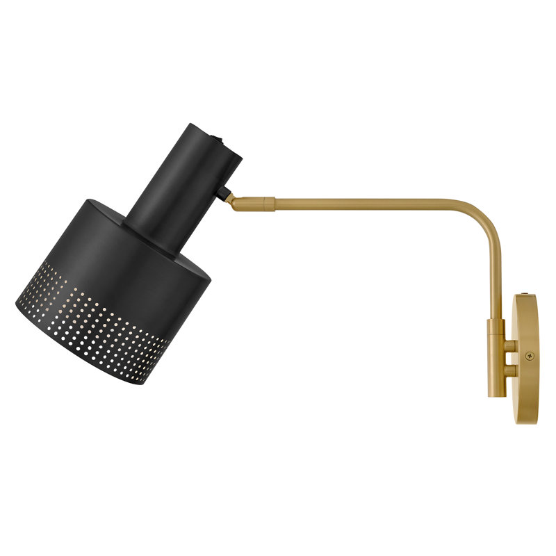 Lark Casey Adjustable Swing Arm Single Light Wall Sconce, Black